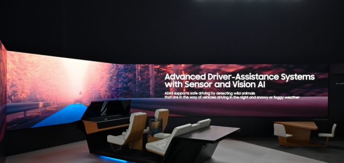 Una exhibición interactiva muestra la nueva visión de Samsung para las experiencias en vehículos.