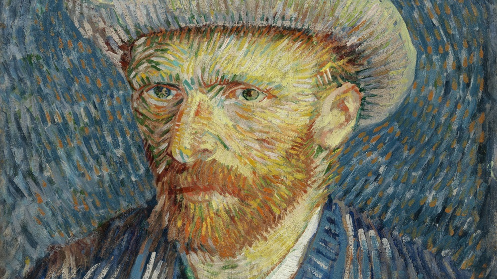Autorretrato con sombrero de fieltro gris Van Gogh samsung art store