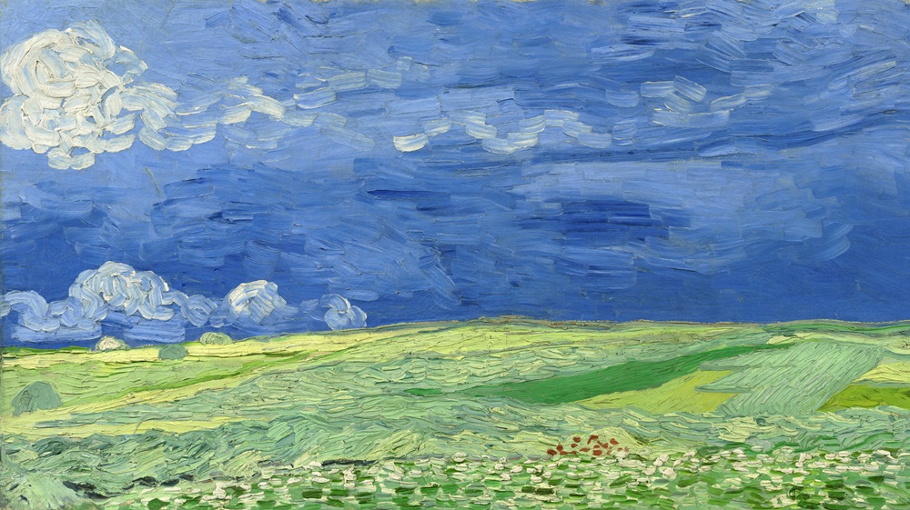 Van Gogh Campo de trigo bajo nubes de tormenta samsung art store