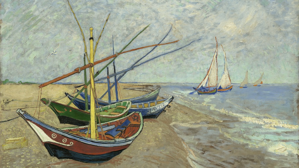 Samsung Art Store Van Gogh Barcos de pesca en la playa de Les Saintes-Maries-de-la-Mer